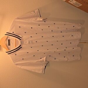 Men's golf shirt G/FORE size XXL white w/black skulls excellent 👌